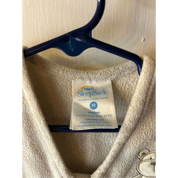 Halo Sleep Sack Beige Circles Teddy Bear M (6-12m) rn #102181 - Picture 2 of 7